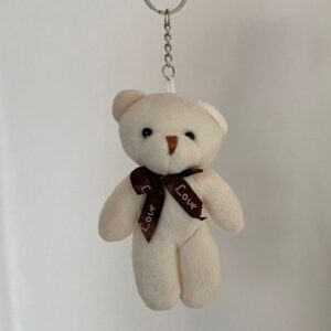 Ayıcık Beyaz Peluş Kaliteli Anahtarlık