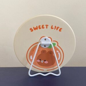 Masa Aynası Yuvarlak Sweet Life Turuncu Çap 16cm