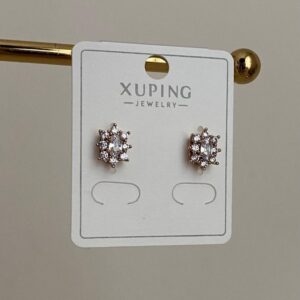 Xuping Çiçekli Baget Taşlı Küçük Küpe