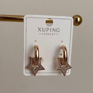 Xuping İçten Geçme Yıldız Taşlı Küpe