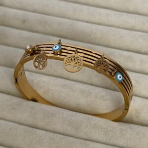 Çelik Charm Yaşam Nazarlı Kelepçe