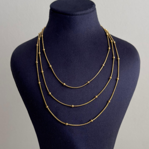çelik gold üçlü ince dorika 50cm kolye