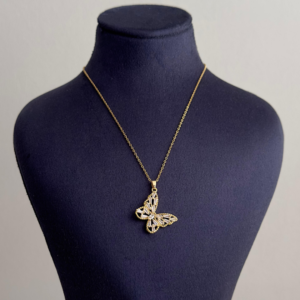 çelik gold kelebek taş 45cm kolye