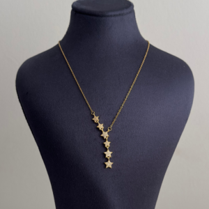çelik gold y yıldız 45cm kolye