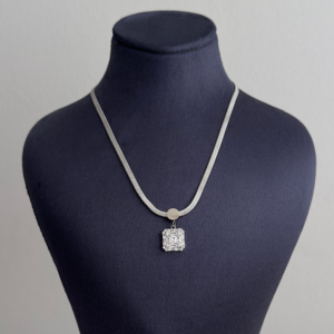 çelik silver baget italyan 45cm kolye