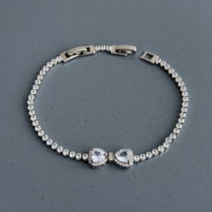 zirkon silver su yolu papyon kalp bileklik