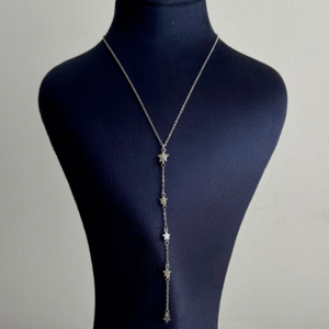 çelik silver yıldız uzun 55cm kolye