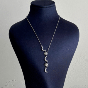 çelik silver ay güneş 50cm kolye