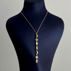 çelik gold ay yıldız el 50cm kolye