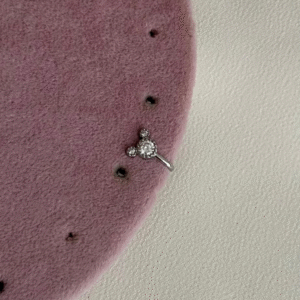 çelik silver burun hızması mickey piercing
