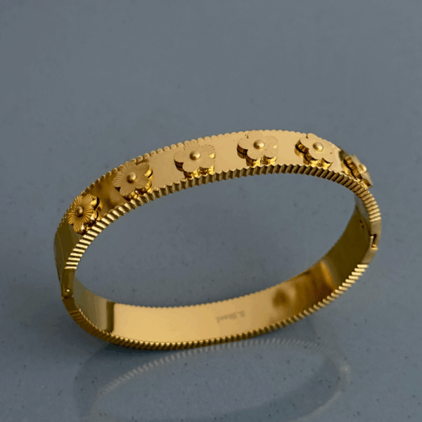 çelik gold altı çiçek kelepçe