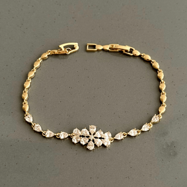xuping gold çiçek taşlı bileklik