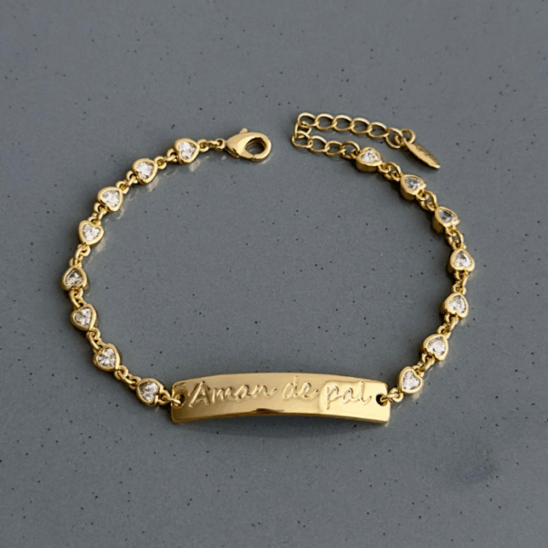 xuping gold plaka yazılı bileklik