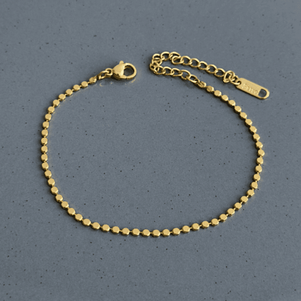 çelik gold nokta plaka yuvarlak bileklik