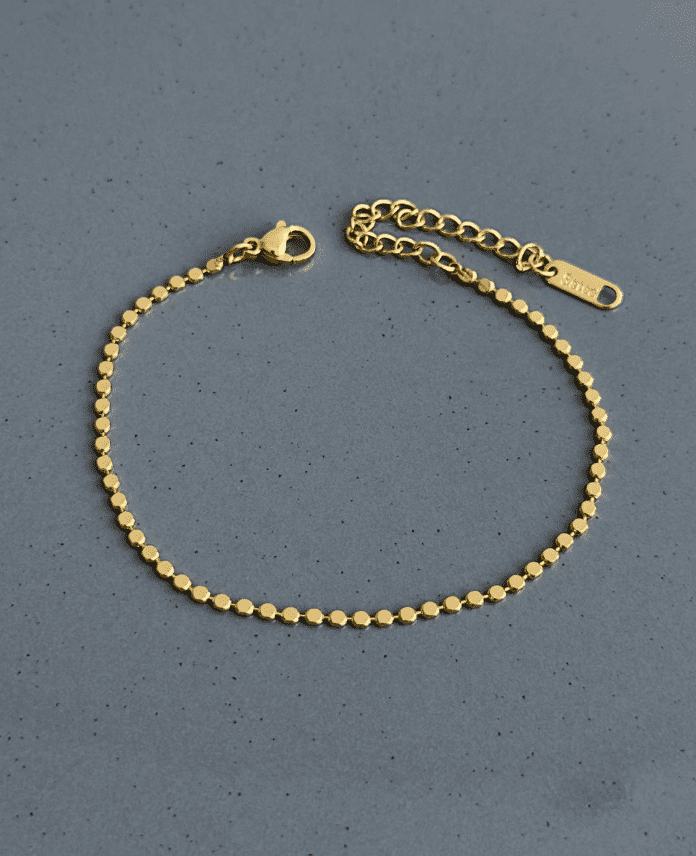 108-1.png çelik gold nokta plaka yuvarlak bileklik - Görsel 1