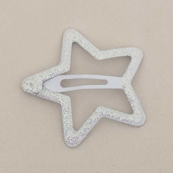 Aksesuar Çıt Toka Büyük Pul Simli Beyaz