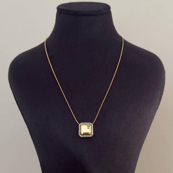 çelik kare plaka iki renk kolye