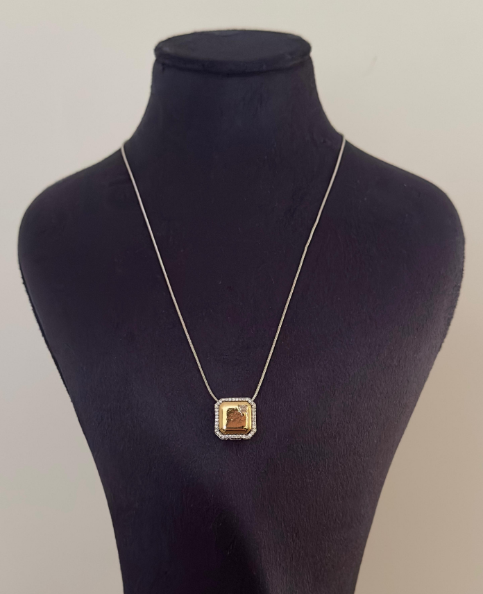 111254.png çelik kare plaka iki renk kolye - Görsel 1