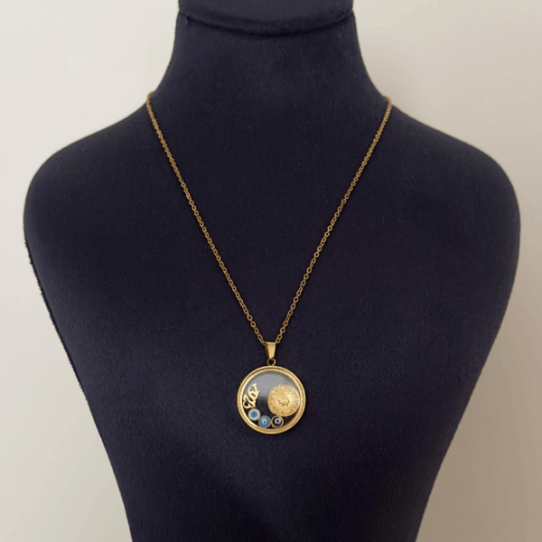 çelik cam içi çeyrek 1923 kolye