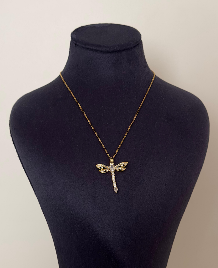 111272.png çelik yusufçuk beyaz taşlı kolye - Görsel 1