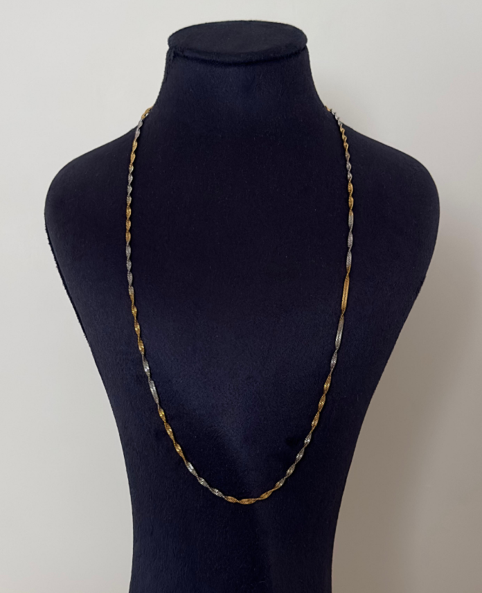 111318.png çelik burgu parlak 60cm kolye - Görsel 1