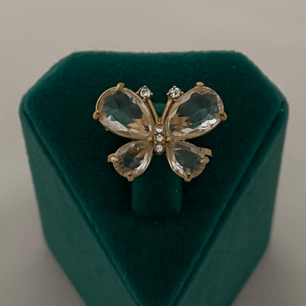 çelik ayarlanabilir kelebek taş yüzük