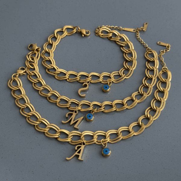 çelik gold samanyolu harf bileklik