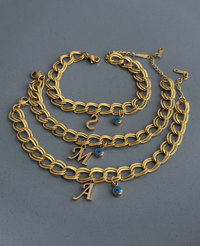 118-2.png çelik gold samanyolu harf bileklik - Görsel 1