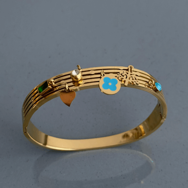 çelik gold charm kelepçe