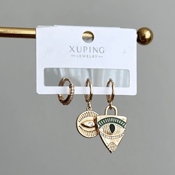 xuping rose üçlü üçgen göz küpe