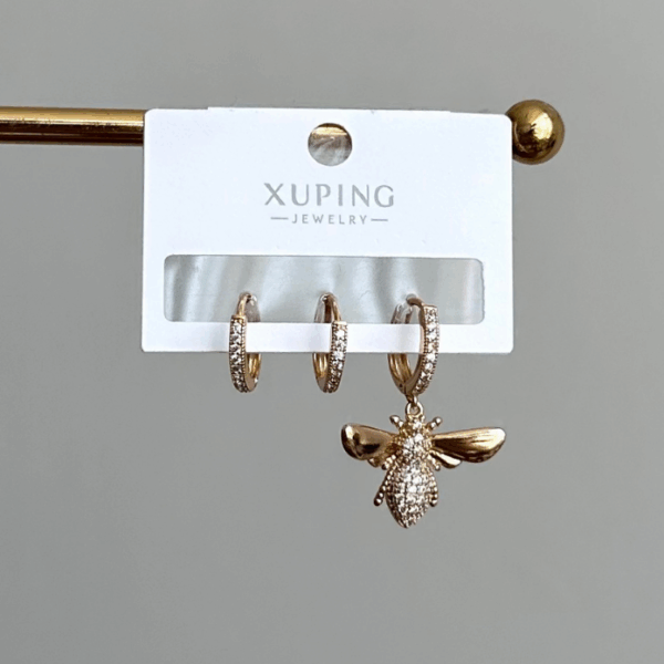 xuping rose üçlü arı küpe