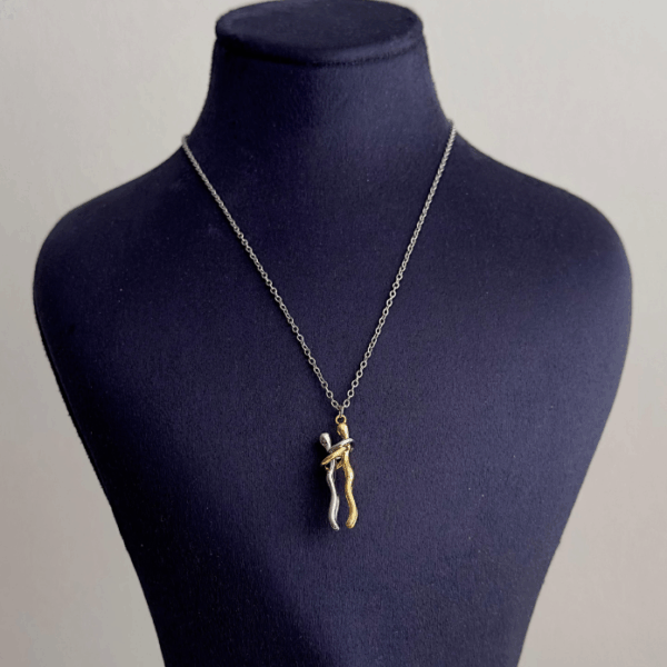 çelik silver sarılan insanlar 45cm kolye