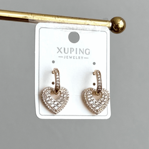 xuping rose kalp küpe