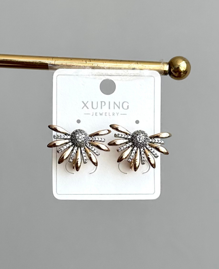 131-2.png xuping multi yarım çiçek küpe - Görsel 1