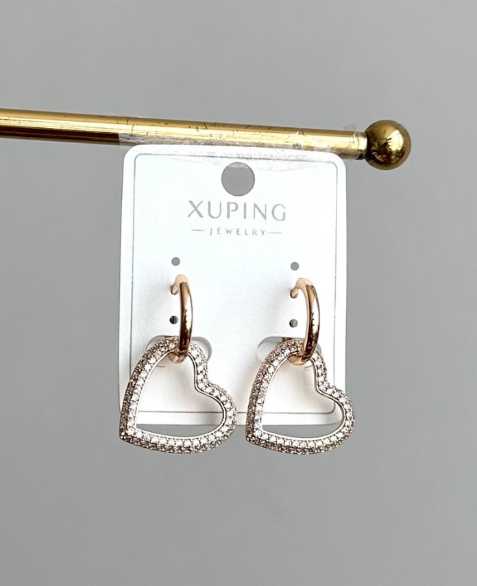 132-2.png xuping rose kalp küpe - Görsel 1