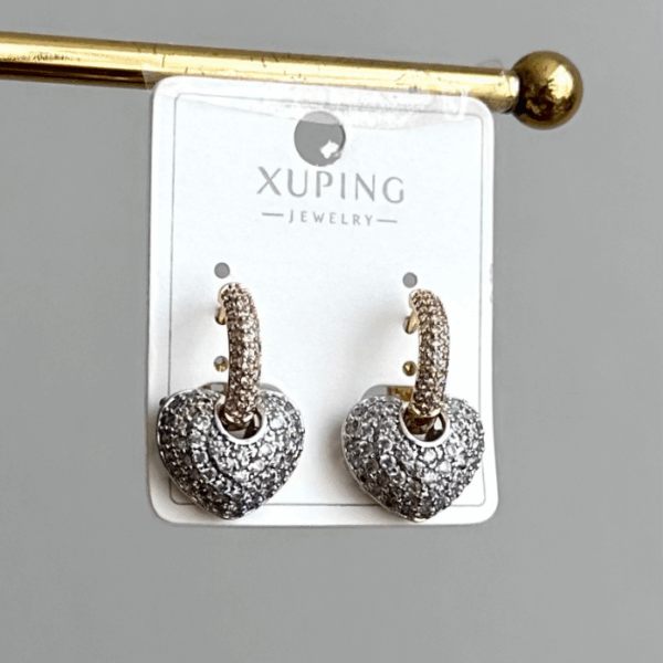 xuping multi kalp full taş küpe