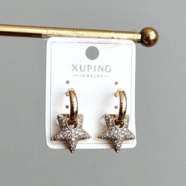 xuping rose yıldız full taş küpe