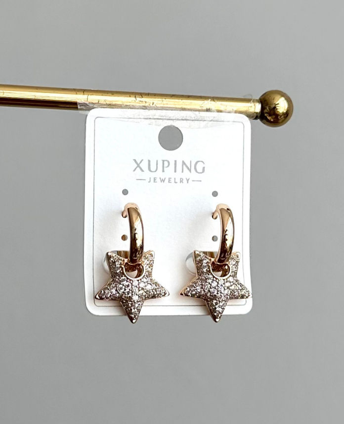 136-2.png xuping rose yıldız full taş küpe - Görsel 1