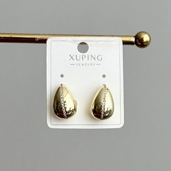 xuping gold damla çizgi taş küpe