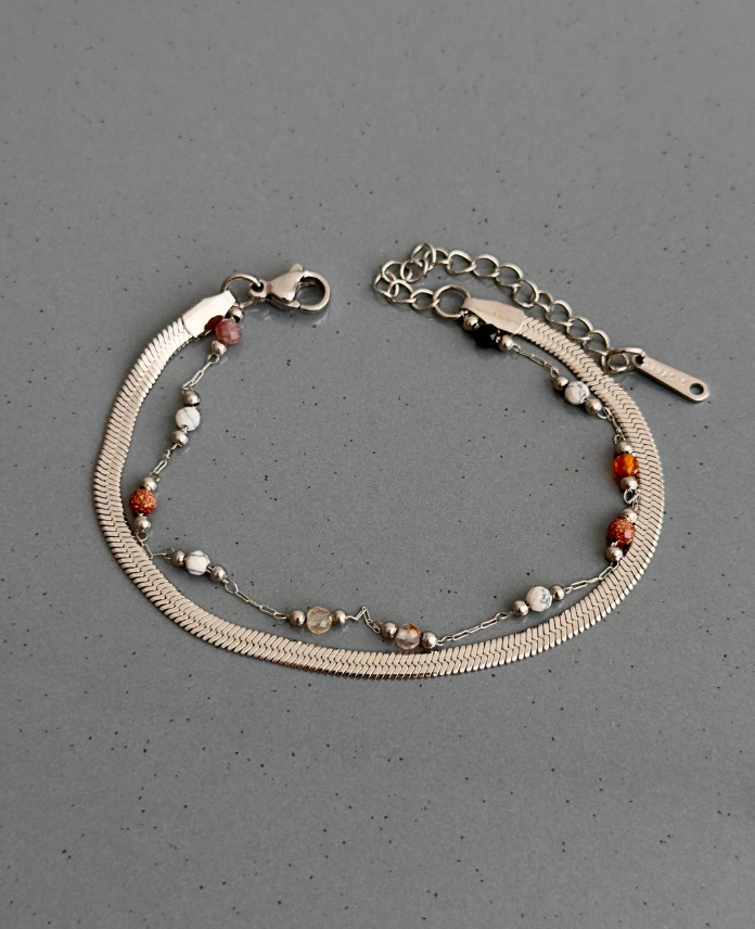 14-4.png çelik silver ikili italyan doğaltaş bileklik - Görsel 1