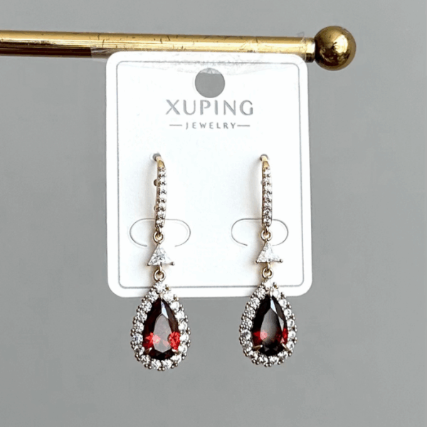 xuping rose damla kırmızı küpe