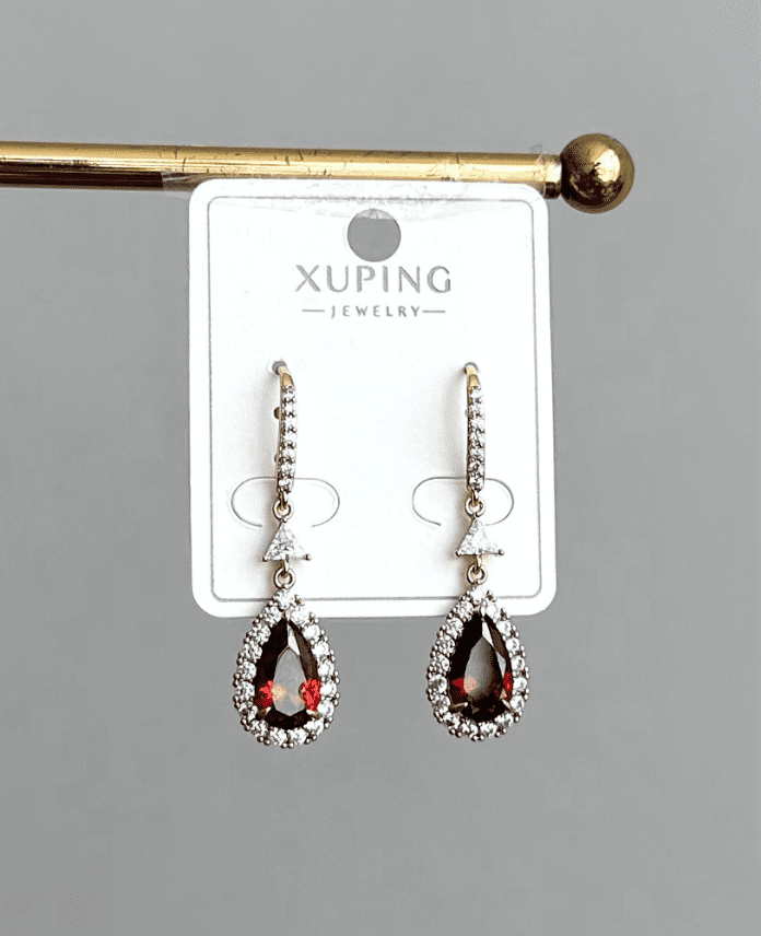 142-2.png xuping rose damla kırmızı küpe - Görsel 1