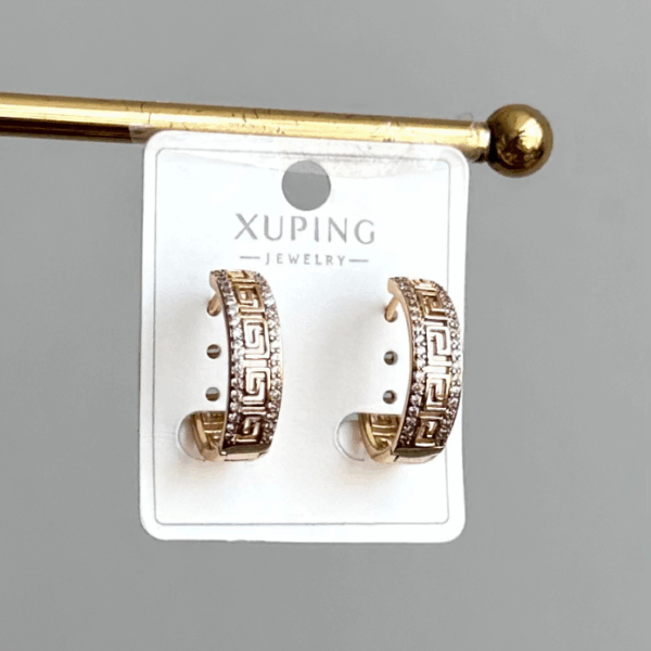 xuping rose labirent taşlı küpe