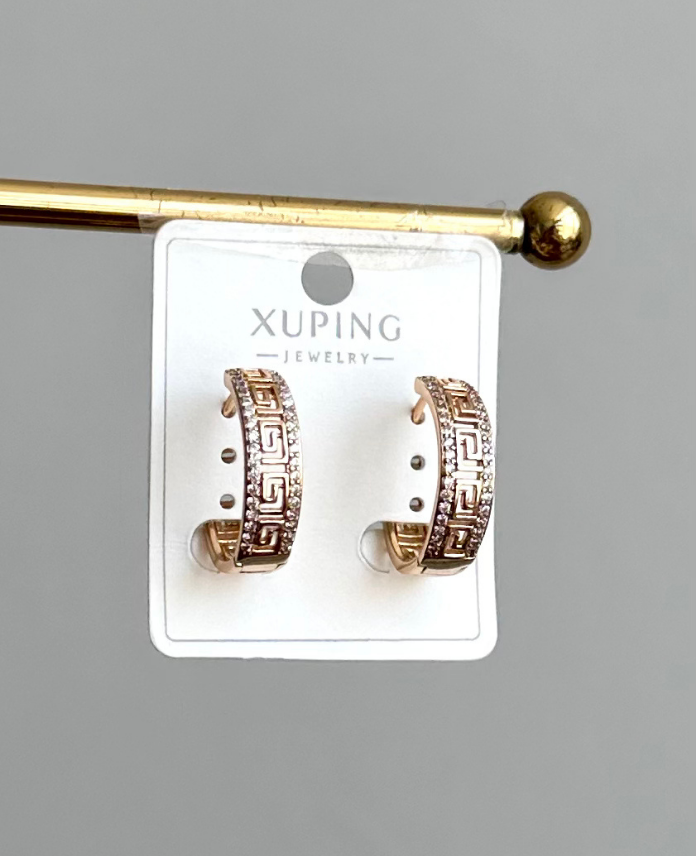 143-2.png xuping rose labirent taşlı küpe - Görsel 1