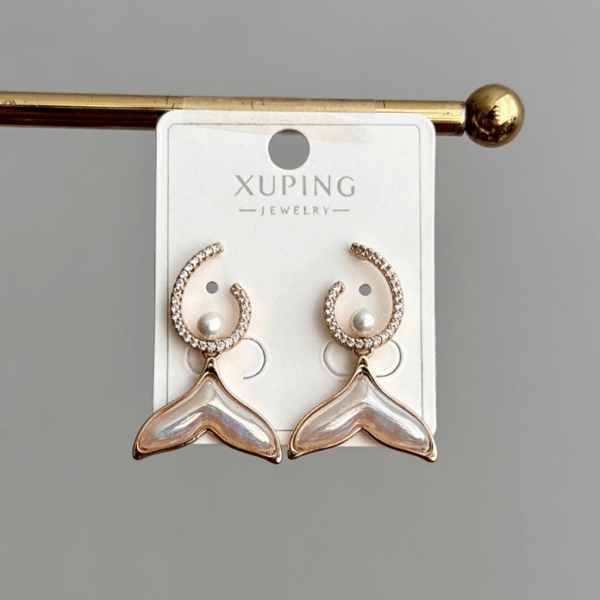 xuping rose kuyruk sedef inci küpe