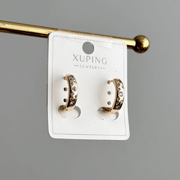 xuping rose halka nokta taşlı küpe