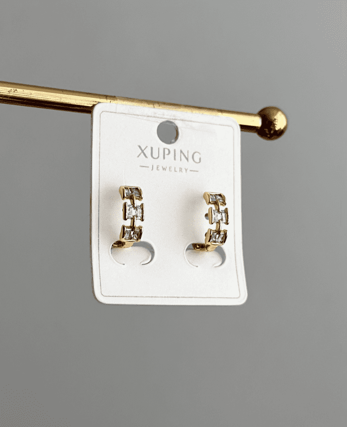 147-1.png xuping rose halka aralıklı taşlı küpe - Görsel 1