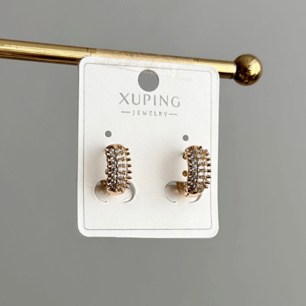 xuping rose dikenli halka taşlı küpe