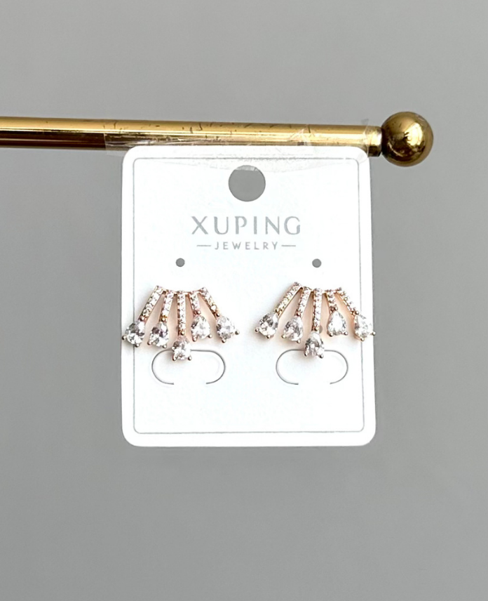 155-2.png xuping rose saçak taşlı küpe - Görsel 1