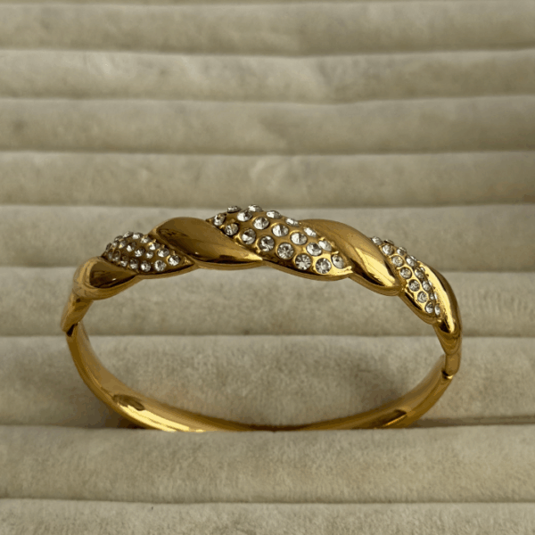 çelik gold burgu taş kelepçe